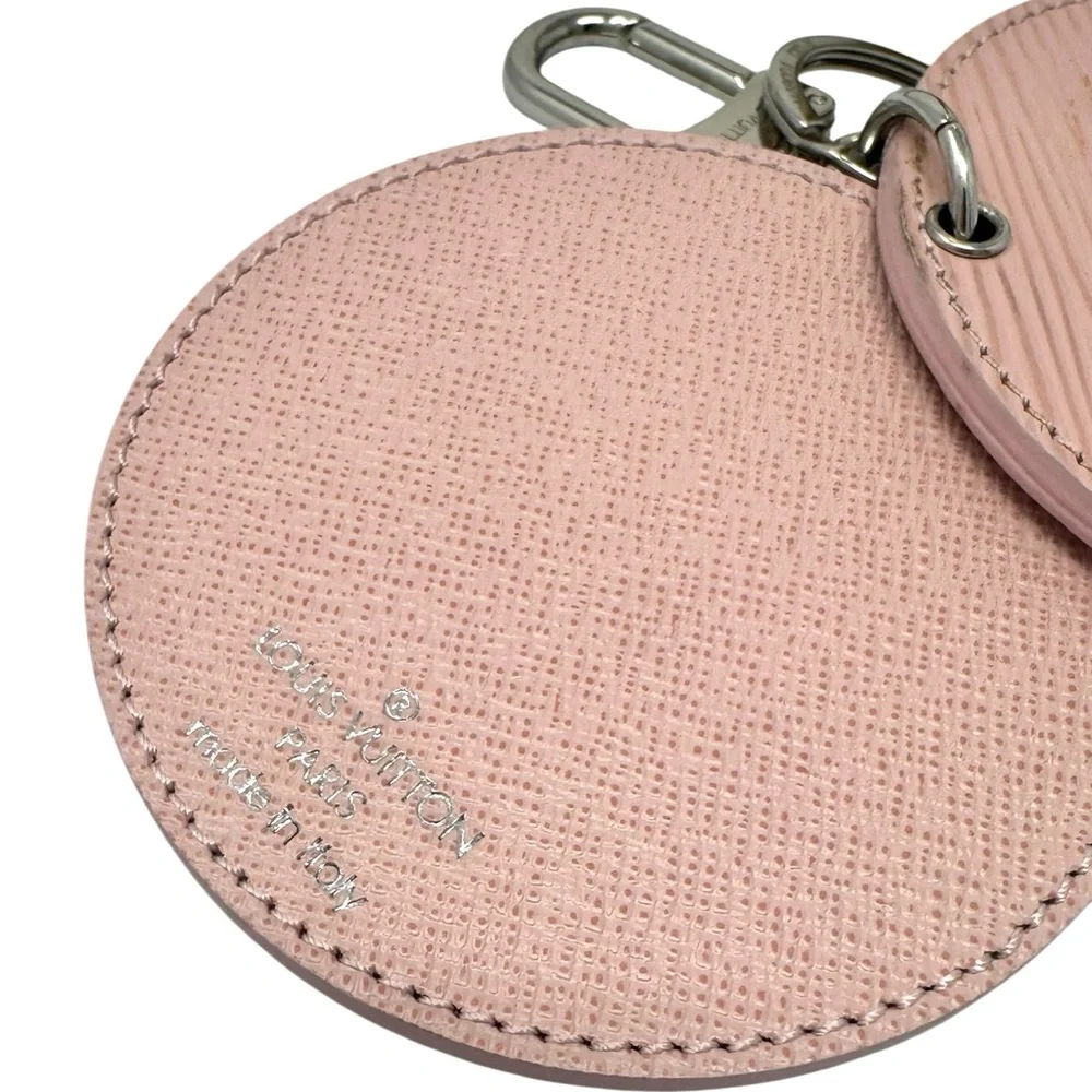✨🛍️ Louis Vuitton Pink Rose Ballerine Epi Leather Mirror Bag Charm Key Ring - Picture 2 of 6
